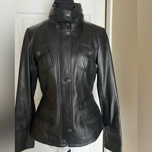 DANIER Black Italian Leather Jacket Size S